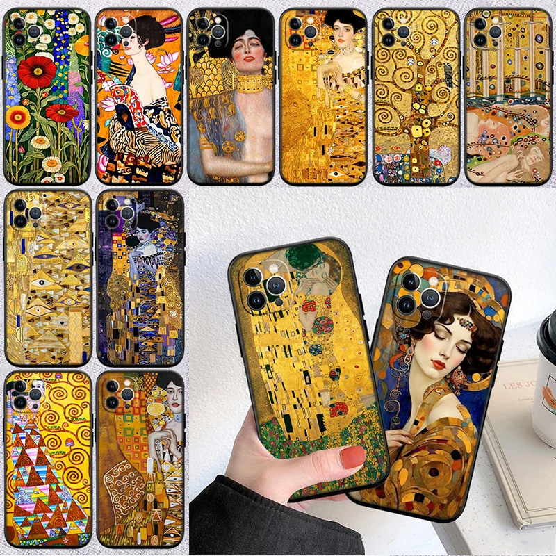 KH15 Gustav Klimt Новый высококачественный чехол для мобильных телефонов для iPhone 16, 15, 14, 13, 12 Pro Max Plus Mini