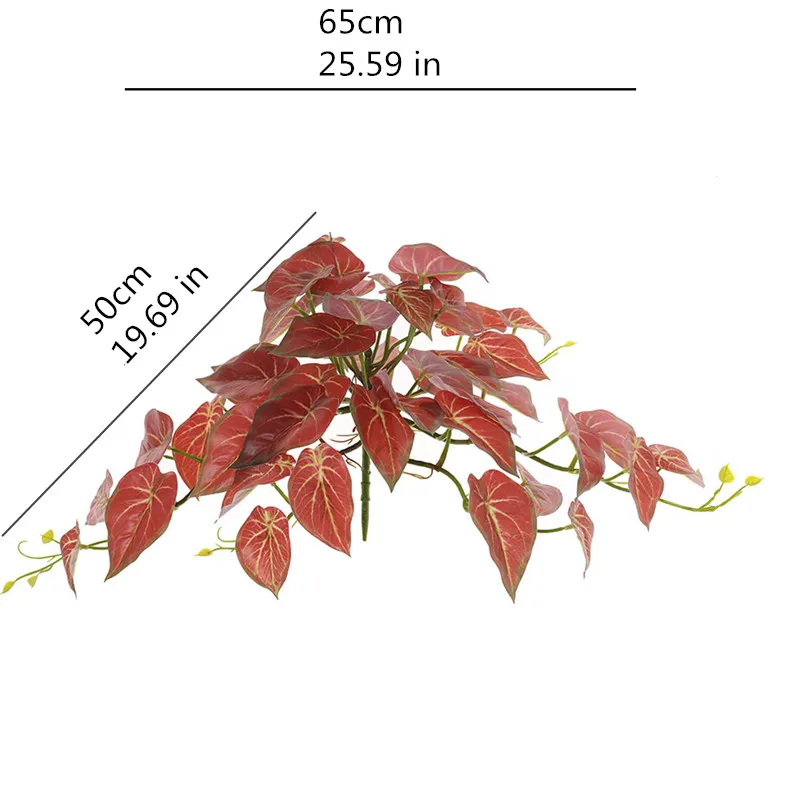 

50CM Artificial Vine Red Plants Green Wall Hanging Wedding Artificial Flowers Office Garden Christmas Home Party Decor Accessori