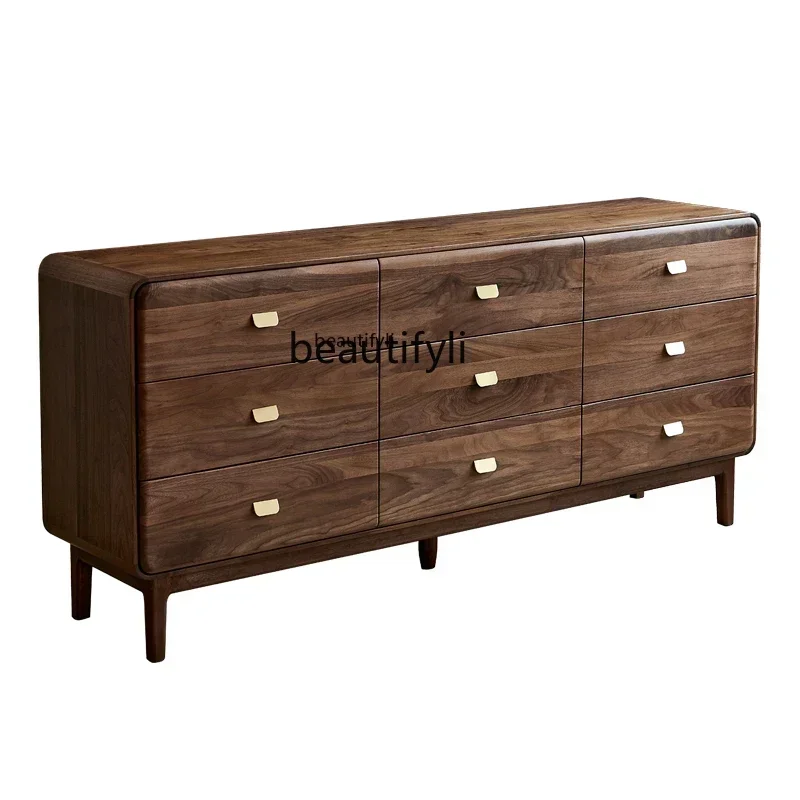 32 Q North American Black Walnut Wall Bucket Bedroom Bedroom Bedside Storage Drawer Cabinet