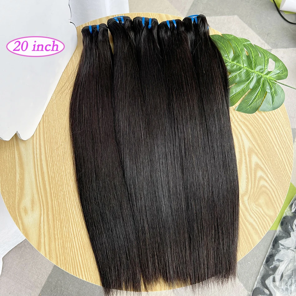 

12A Bone Straight Human Hair Bundles Raw Virgin Hair Extensions Weave #1B Natural Color Full Can Dye For #613 Color For Women