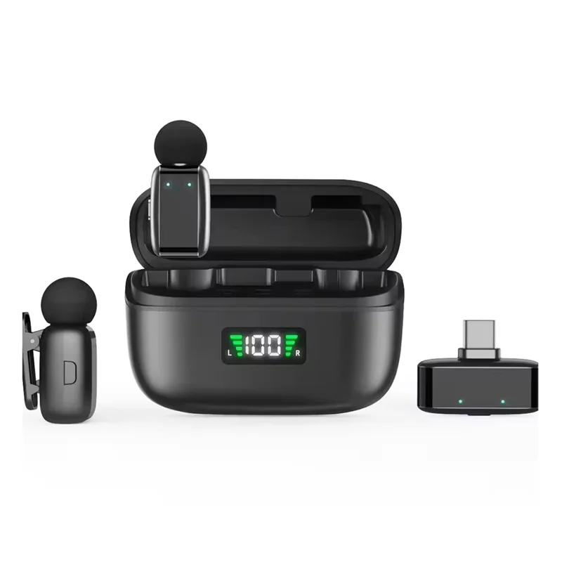 Elegante-novo microfone sem fio sx35mini com ponta do dedo microfone inteligente com redução de ruído tipo c