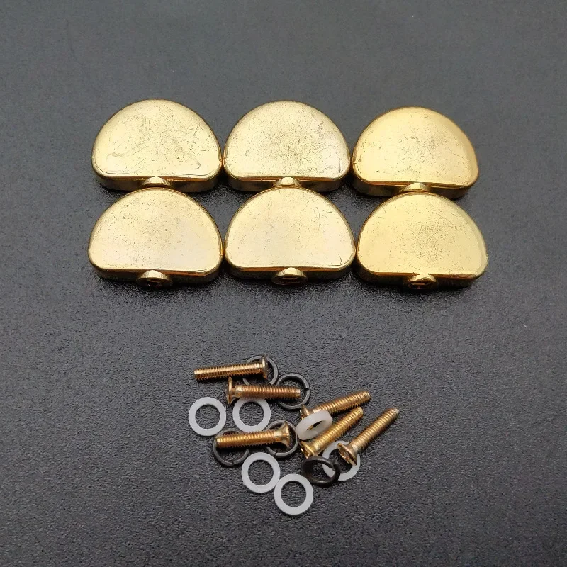 6Pcs Metal Big Semicircle Guitar Tuning Pegs Tuners Machine Heads replacement Buttons knobs Handle Black/Gold/Chrome