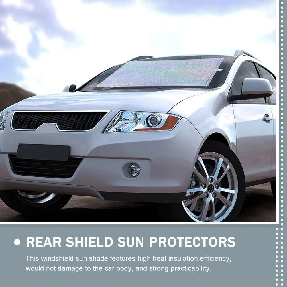 1Set Car Windshield Sunshade with Suction Cup Foldable Window Shade Heat Reflective Sun Screen Protector Car Shade for Front view 2