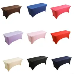 U2JC Multicolors Stretch Cover Rectangular Tablecloth Cocktail Bar Set Spandex Table Cloth Elastic Table Cover