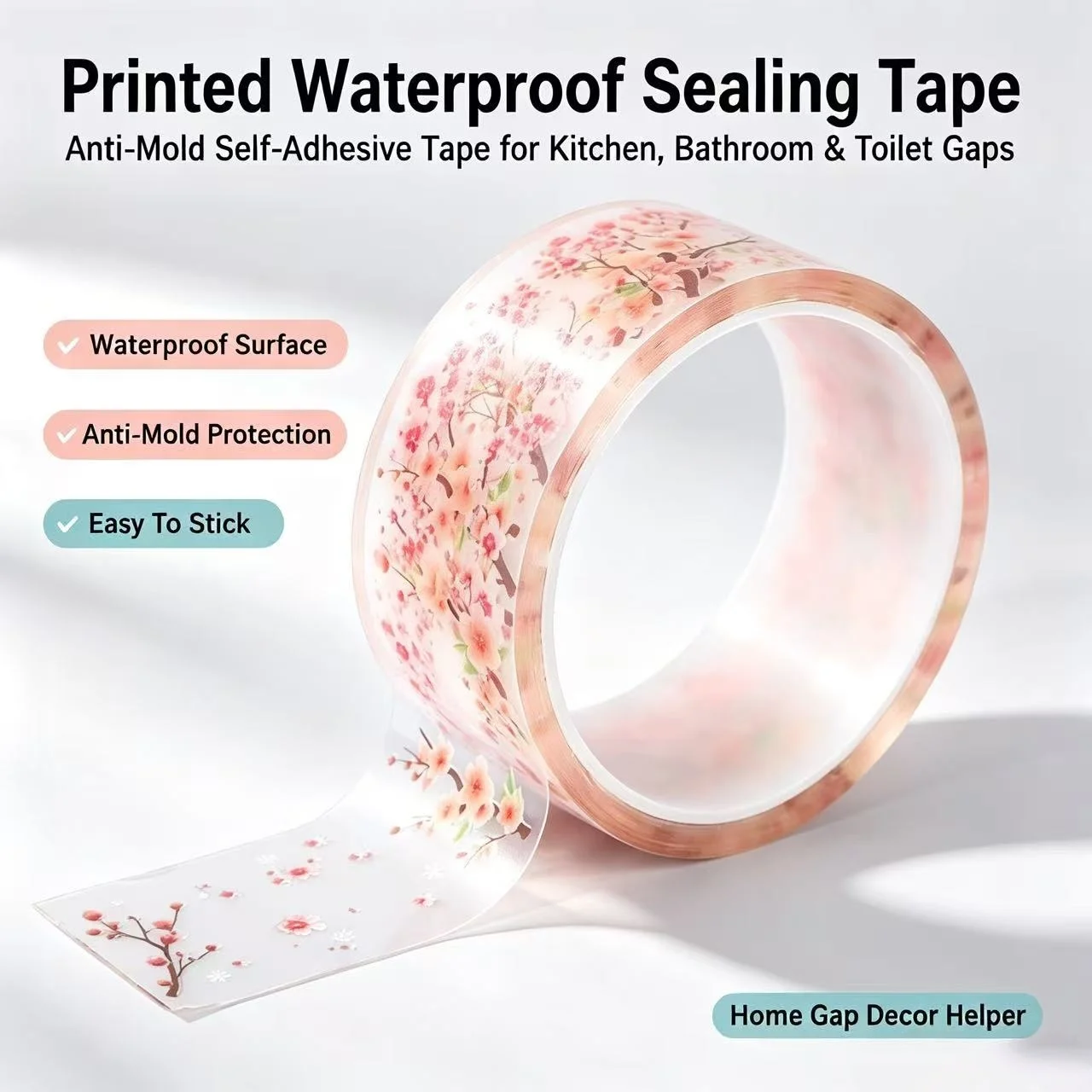 Waterproof Anti-Mold Sealing Tape Self Adhesive Beautiful Seam Strip For Kitchen Stove Bathroom Toilet Gap Decoration