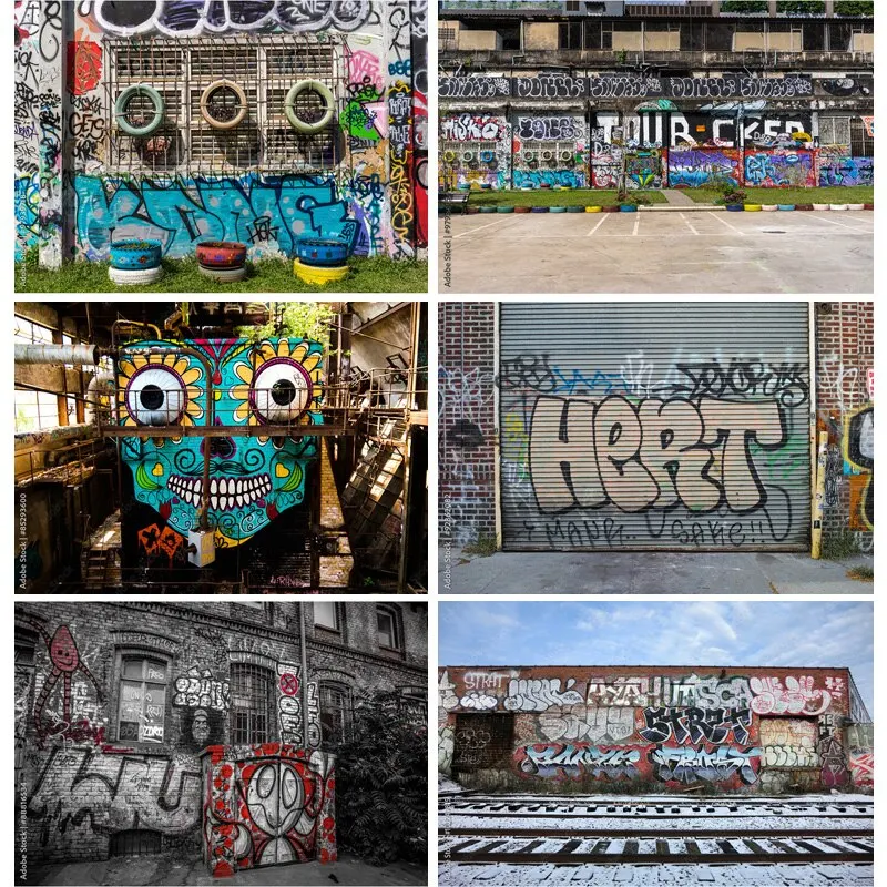 

SHUOZHIKE Art Fabric Graffiti Photography Backdrops Studio Props Vintage Brick Wall Photo Photography Background OCK-03