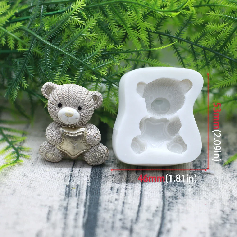 3D Bear Silicone Fondant Molds Silicone Bear Chocolate Molds For Baby Shower Cupcake Topper Cake Decoration