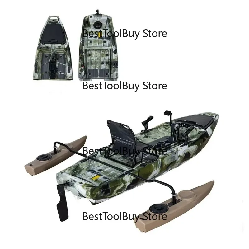 

2 Sections Detachable Plastic Pedal Boat Kayak Motor Small Lightweight Easy to Carry