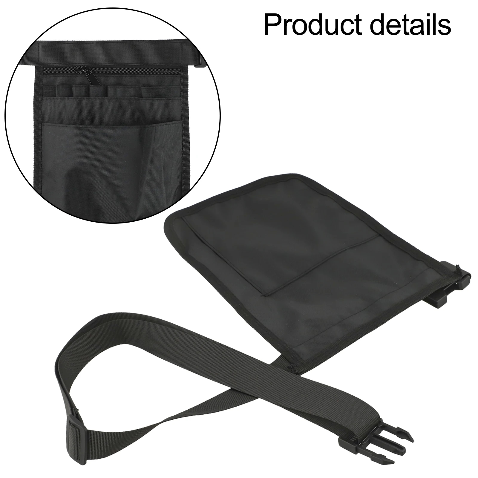 Borsa da cintura regolabile Borsa portaoggetti impermeabile nera Tasche multiple per attrezzi Chiusure con cerniera Fibbie resistenti