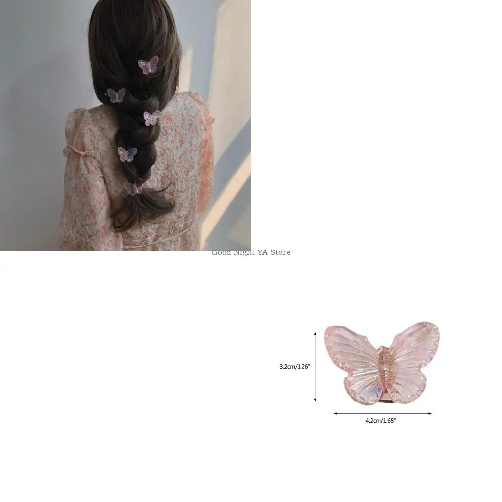 

Clear Butterfly Hair Clips Glitter Resin Hairpins Small Hair Clamps Barrettes for Girls Women Holiday Gift