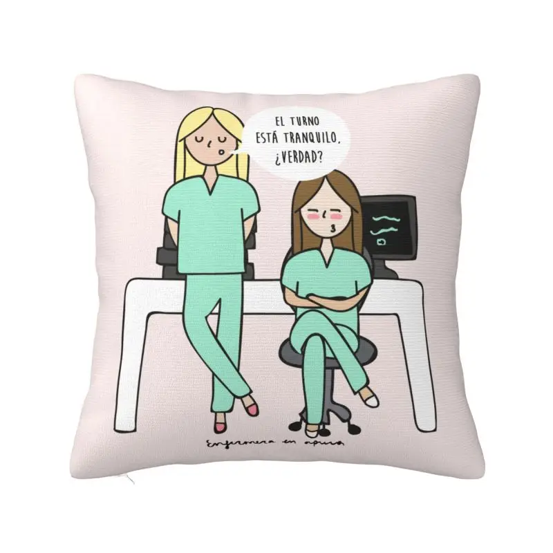 Luxury Enfermera En Apuros Doctor Nurse Medical Throw Pillow Case Decoration Sofa Cushion Cover Polyester Cozy Pillowslip