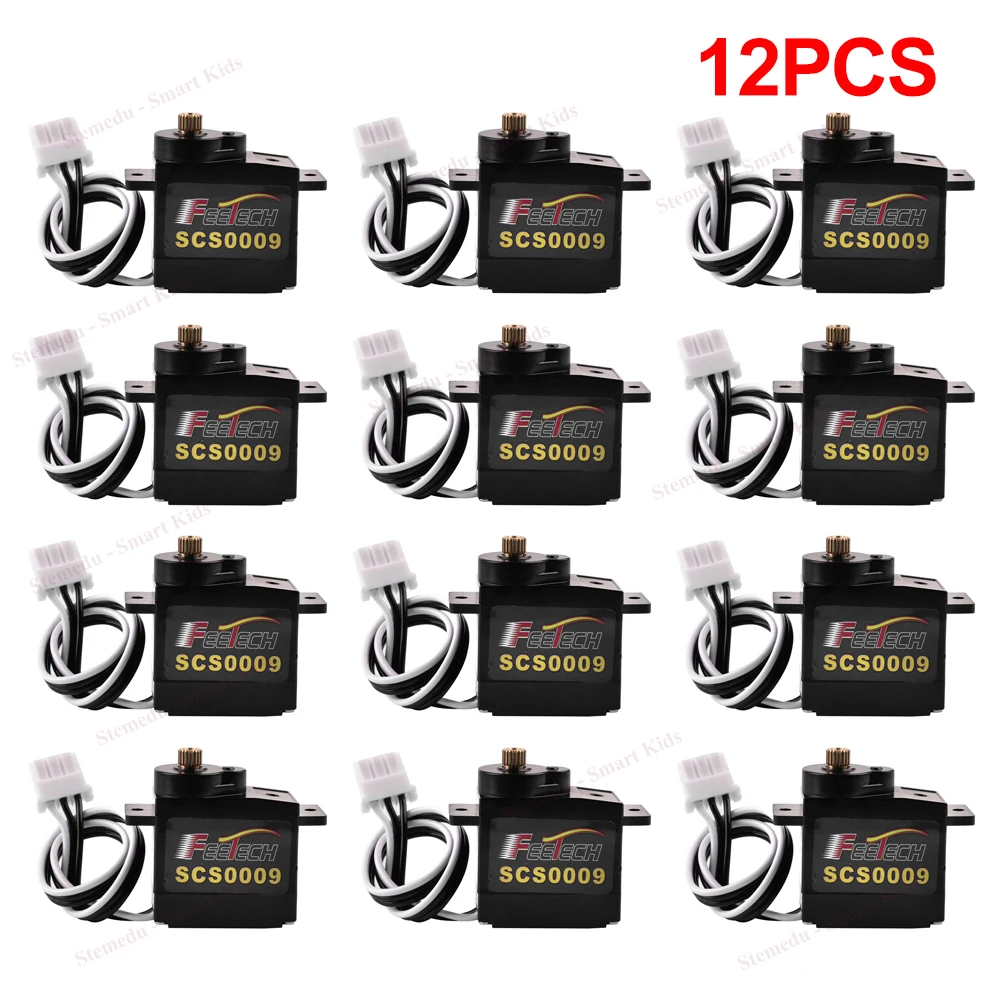 12PCS Feetech 2.3Kg SCS0009 Serial Micro Servo Single Shaft Servo TTL Level Feedback Mini Servo for Robot Arm & Finger Thumb