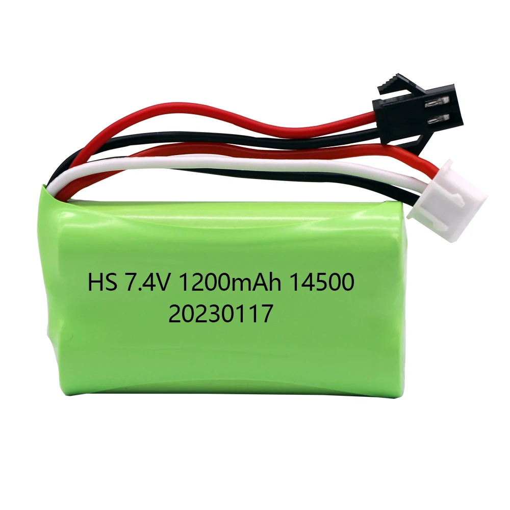 14500 7.4V Battery For Electric Toys Water Bullet Gun Spare Parts 7.4V 1200mah Li-ion Battery and USB Charger For RC toys Cars