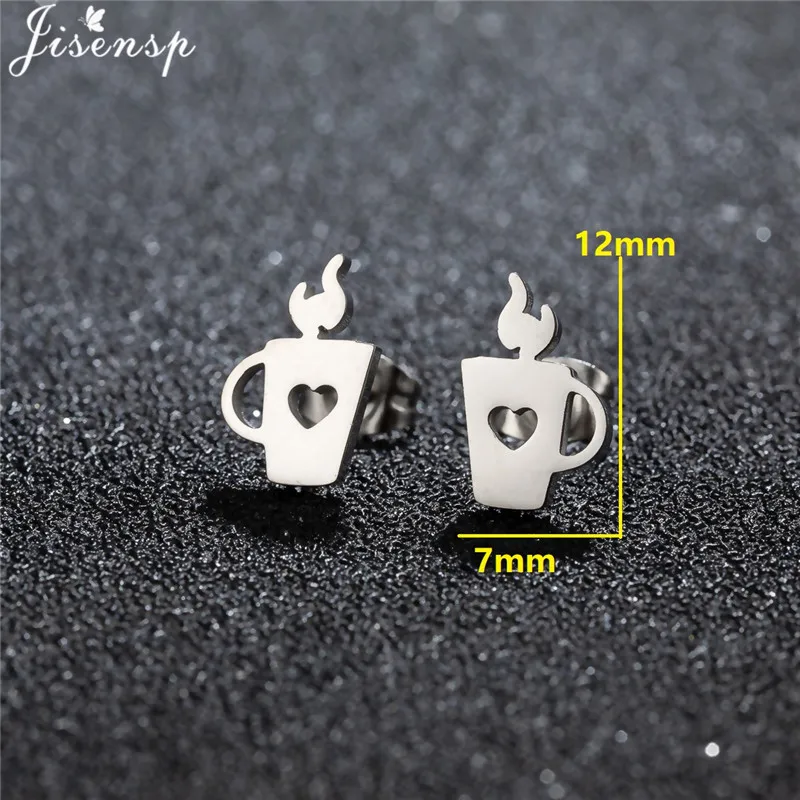 Lovely Stainless Steel Dog Paw Earrings for Women Girls Small Chemistry Atom Earings Star Moon Skull Music Ear Studs Accessories