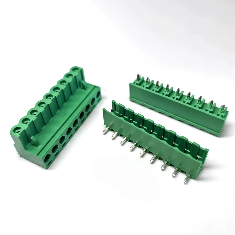 1PCS 5.08mm 2EDG 2-9Pin PCB Screw Terminal Block Wire Connector 5.08mm Pitch 300V10A Straight Pin/bent Needle Plug-in