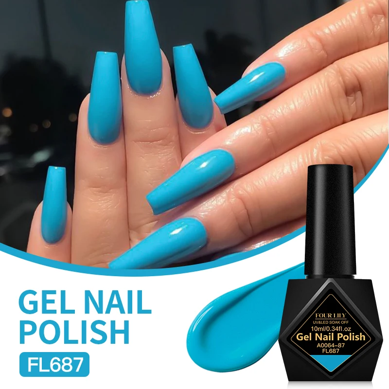 10 ml Vier Lelie 162 Kleuren Nagel Gel Polish Semi Permanente Nail Art Manicure Losweken LED UV Gel nagel Levert Art Vernis