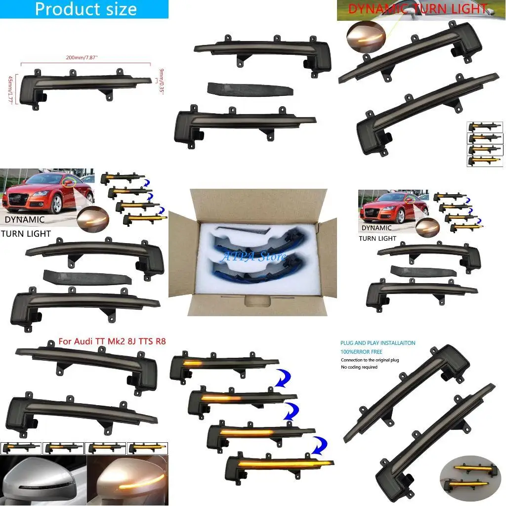 

U13C Scroll LED Dynamic Turn Light For AudiTT MK2 Rear View Mirror