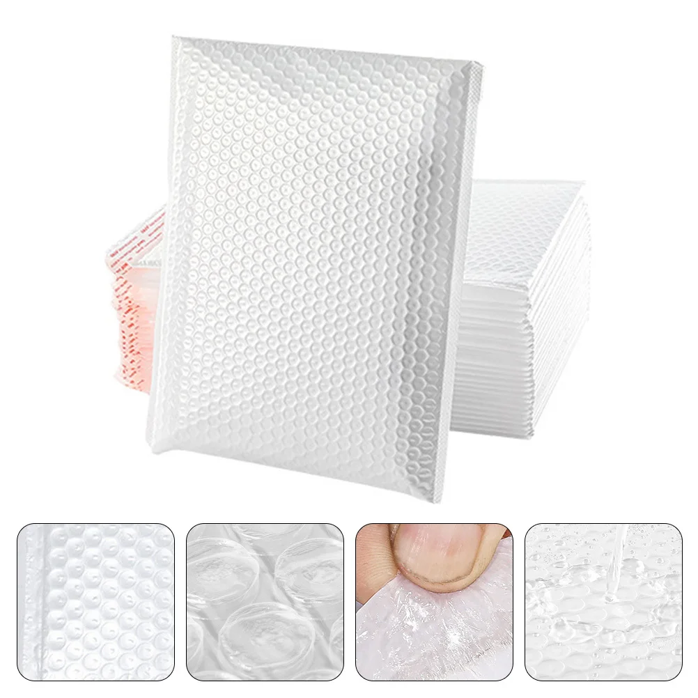 50pcs Pearlized Bubble Mailers Self-Adhesive Waterproof Shipping Bags For Long Distance Mailing Multi-Function Package Pouches
