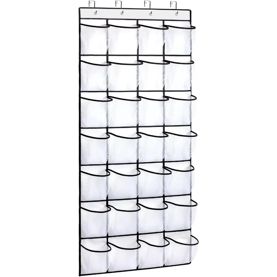 

28 Большой карман над дверью Органайзер для обуви Подвесная полка для обуви для двери Держатель органайзера для обуви большой емкости с 4 металлическими крючками