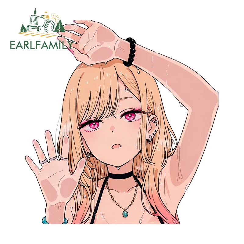 EARLFAMILY Attractive Marin Kitagawa Beautiful Car Stickers Cool Personal Sunscreen Decals Occlusion Scratch Nice Car Goods