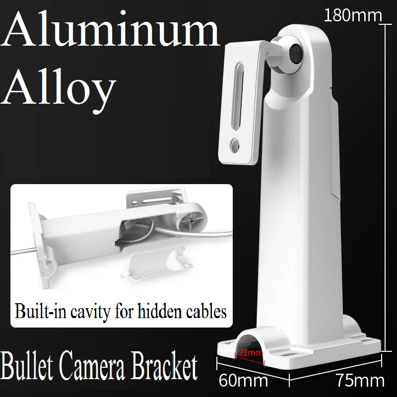 Aluminum Alloy Bracket with Built-in Cavity for Hidden Cables Universal Head Household Camera Base for Ceiling & Wall Mounting