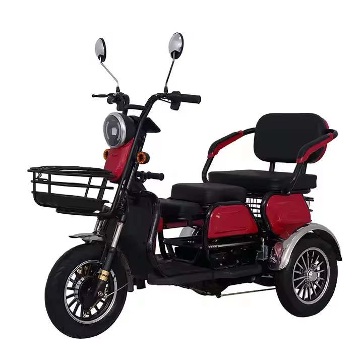 Three-Seat Electric Tricycle 48V City Commute E-Bike 500W Comes with Ample Storage Space and Can Travel 40 Kilometers