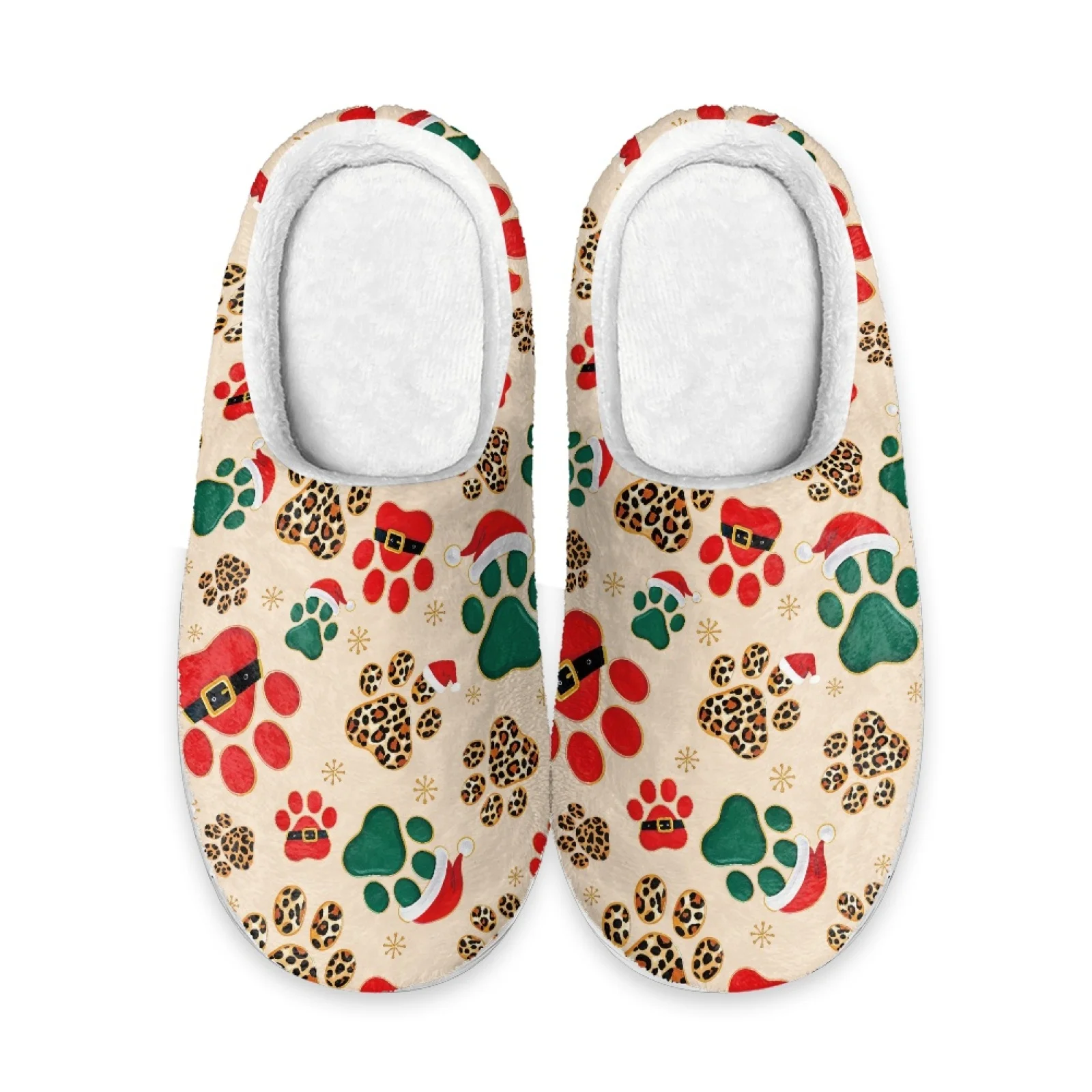 PENSTROLL Christmas Paw Post Surgery Comfortable House Slippers College Dorm Slippers Women Cozy Fuzzy Slippers for Outdoor