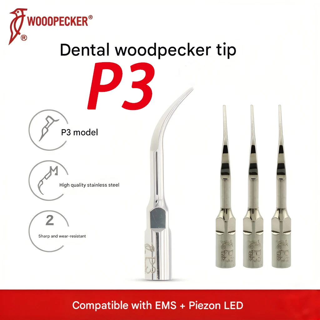 5PCS Woodpecker P3 Dental Ultrasonic Scaler Tips Compatible with EMS Mectron Scaler Handpiece Scaling Tips