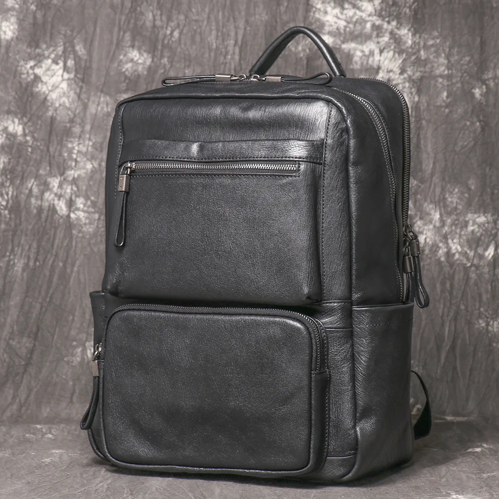 Mochila de cuero genuino negro - Leather Work Rucksack Mens reseña y precio