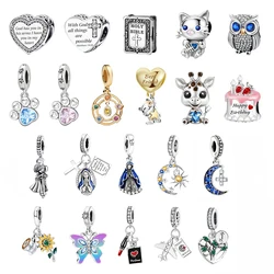 925 Sterling Silver Sunflower Animal Love Heart Cake Diy Charms Beads Fit Make of Bracelets Necklace Fashion Jewelry Gift