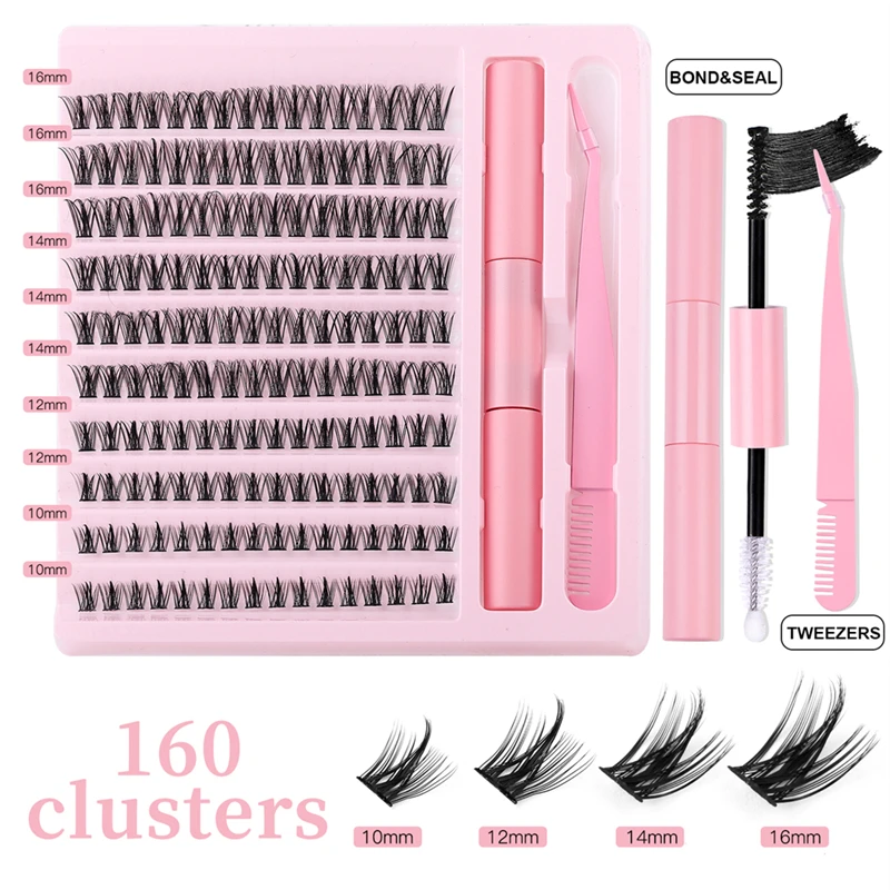 5D Dziesięć Rzędów Unikalny Zakrzywiony Trójstopniowy Segmentowy Makijaż Brwi dla Początkujących, Gruby, Ciemny, Łatwy w Zastosowaniu