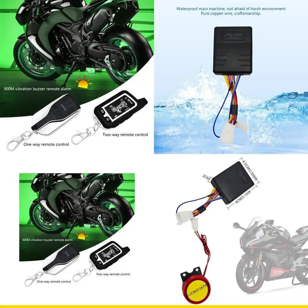 

SZCH Motorcycle Alarm System with Remote Controller Engine Start Arming Disarming
