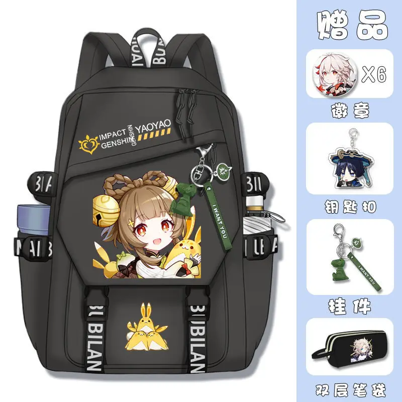 

Genshin Impact Nasida Boys And Girls Anime Elementary Middle School Double Shoulder Bag For Grades Three To Six Large Capacity