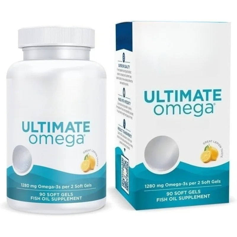 

Омега-3 рыбий жир 1280 мг на порцию, EPA DHA, со вкусом лимона, высококачественный морской источник, без ГМО, ежедневная дозировка, 90 мягких капсул