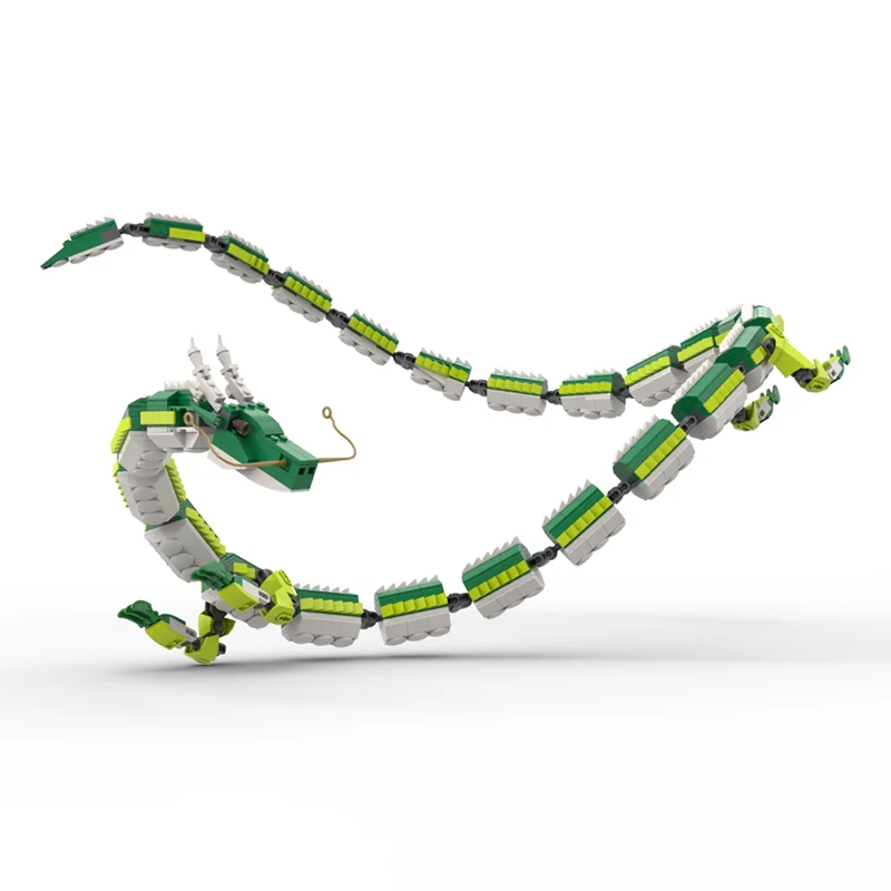 

1315 шт. Восточно-азиатский дракон MOC DIY Модель Строительные блоки — Тематический дракон Инь-Ян с модульными секциями тела