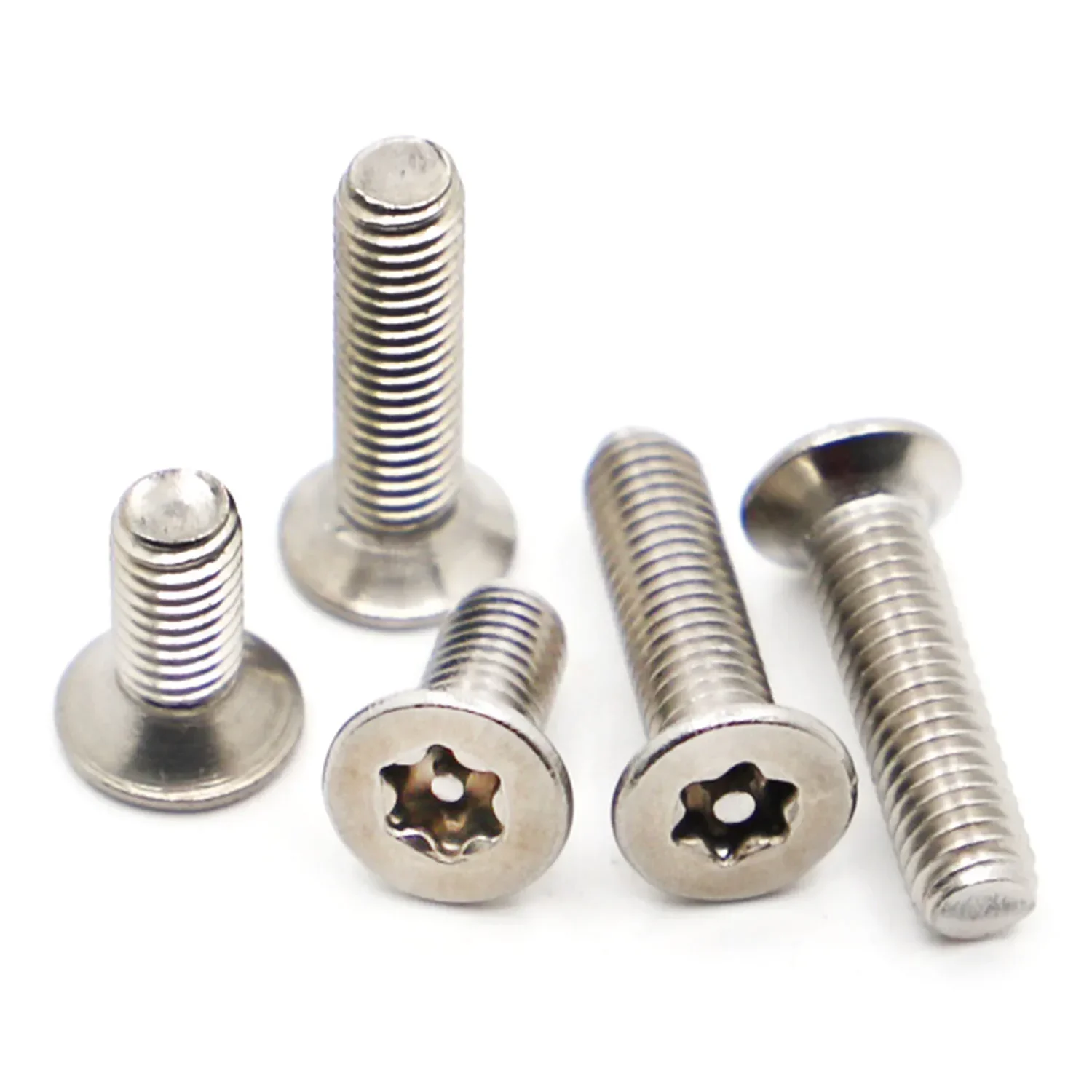 304 Stainless Steel Six Lobe Torx Flat Countersunk Head Bolt with Pin Tamper Proof Anti Theft Security Screw M2 M2.5 M3 M4 M5 M6