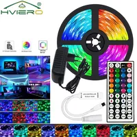 Neon Flexible Ribbon Stripe 5050 Led Strip Lights 44Key IR Controller RGB 5M 10M 150Led Wall Lamp Diode Tape Color TV Backlights