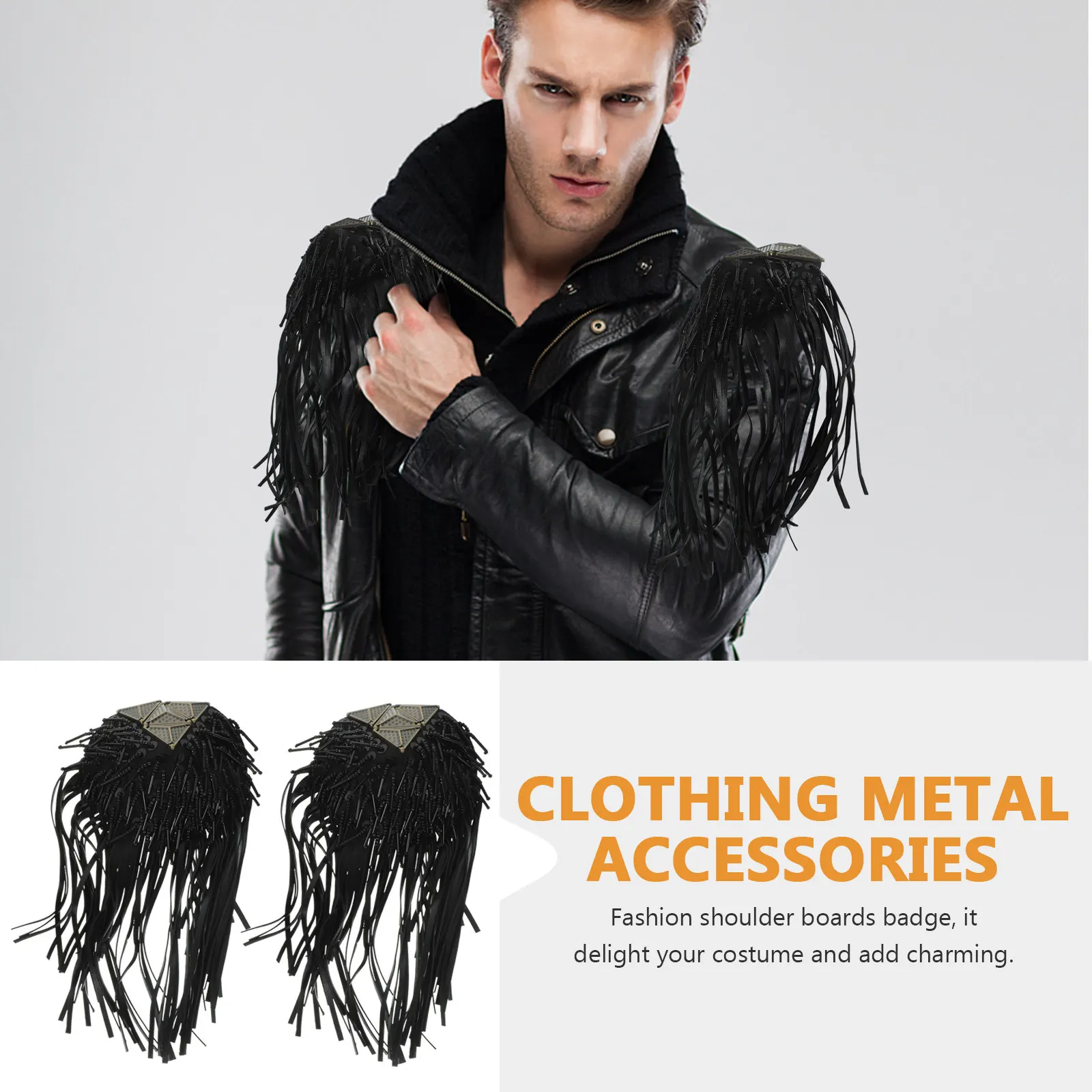 2Pcs Exquisite Detail Fringe Epaulets Tassel Shoulder Decor Badge for Men Women Easy Attach Safety Pin Fashion Epaulets Tassel