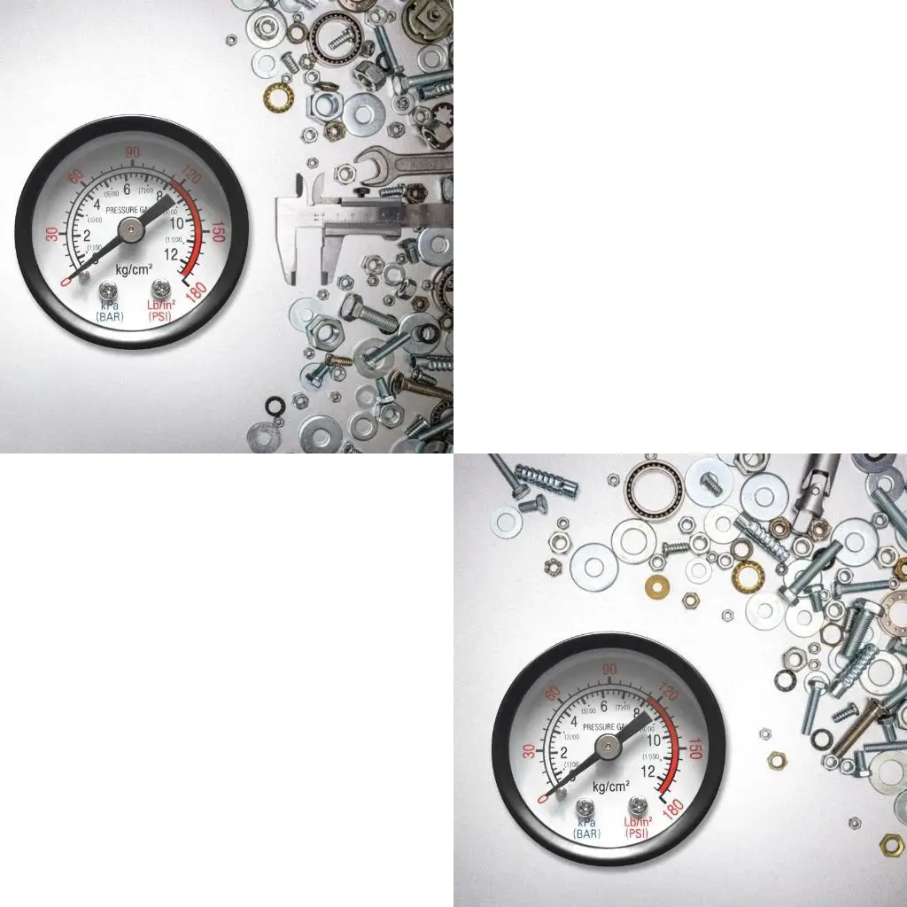 

Модернизированный манометр 0-12 бар/0-180 фунтов на квадратный дюйм, пневматический манометр гидравлической жидкости, резьба 1/8