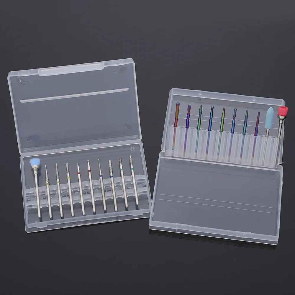 10Pcs/Box Colorful Nail Drill Accessories & Bits Professional Grinding Head Nails Polish Removal and Polishing Nail Art Tools