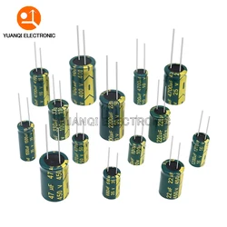 Capacitor eletrolítico de alta frequência e baixo ESR 10V 16V 25V 35V 50V 400V 450V 100UF 220UF 330UF 470UF 680UF 1000UF 1500UF 2200UF