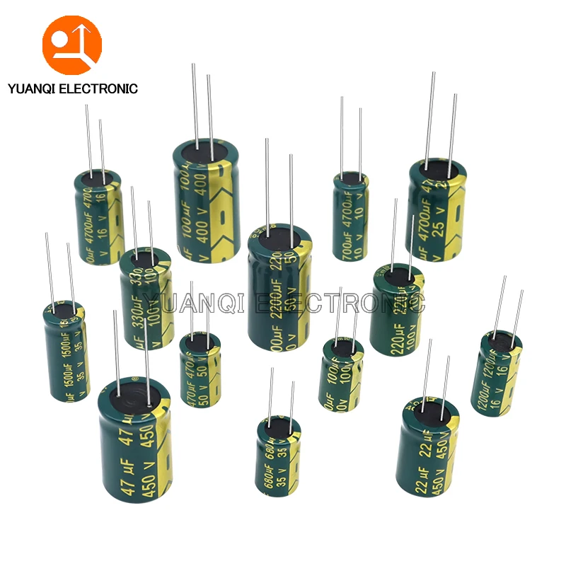 Kondensator elektrolityczny wysokiej częstotliwości o niskim ESR 10V 16V 25V 35V 50V 400V 450V 100UF 220UF 330UF 470UF 680UF 1000UF 1500UF 2200UF
