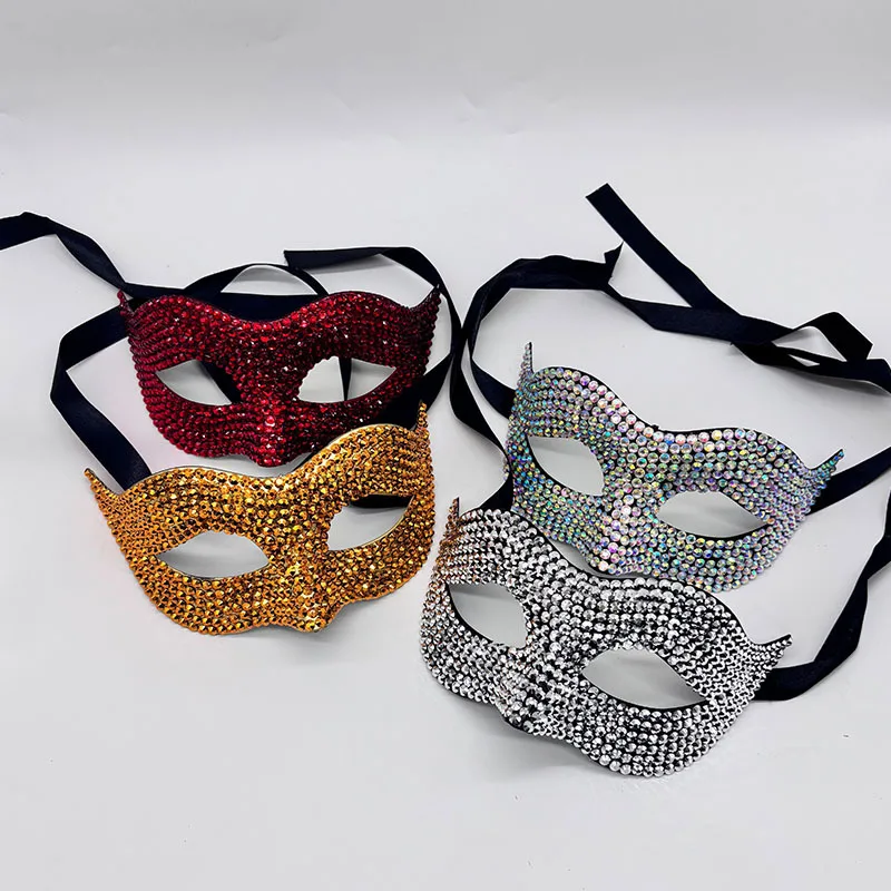 หน้ากากเต้นรำคอสเพลย์ หน้ากากปาร์ตี้สุดเซ็กซี่ หน้ากากตาประดับเพชรเทียม ทำจากพลาสติก สำหรับงานฮาโลวีน บาร์ และงานคาร์นิวัล