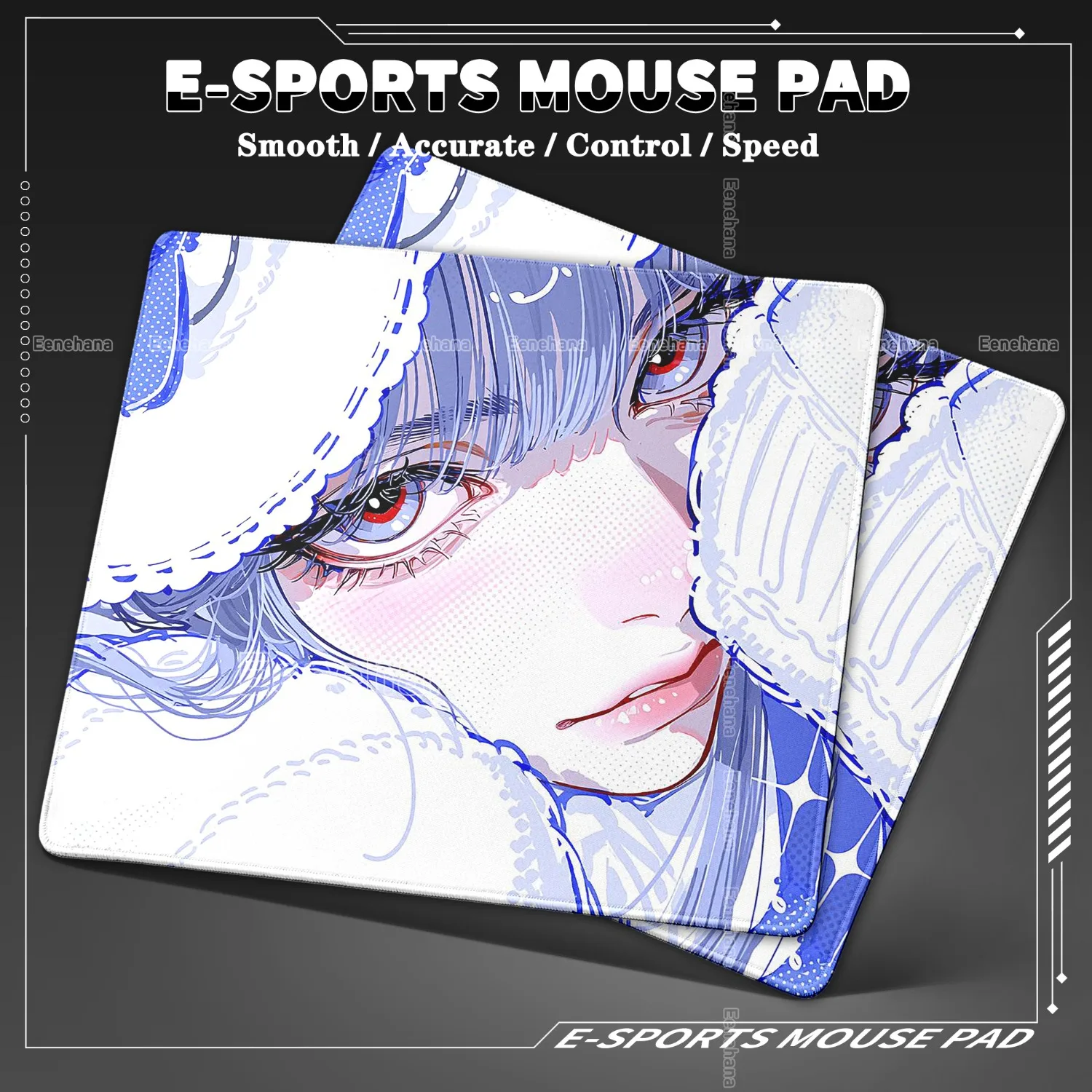 Beautiful Hand Drawn Anime Girl PC Gaming Mouse Pad 45x40cm Control E-sports Accessories Waterproof Non-Slip Laptop Set Up Mats