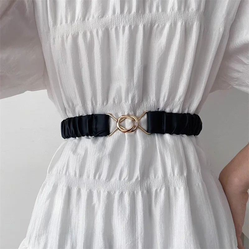 Fashion corset Belt for women plus size elegant high-end luxury brands Elastic cummerbund Black Desiner Women\'s belt female
