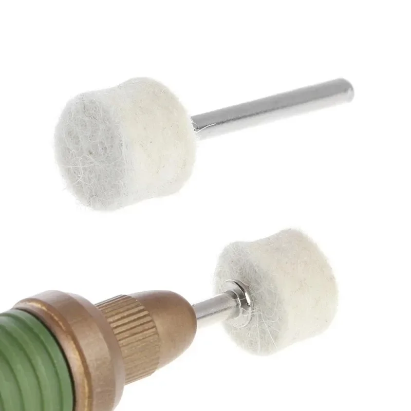 50pcs 13mm Wool Felt Buffing Wheel Polishing Pad +4pcs Mandrels For Rotary Tool Cotton Thread Polishing Brush