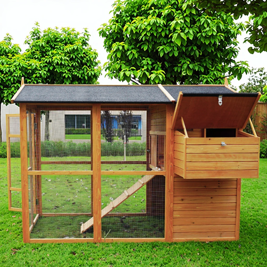 

Custom SDC0802 Best Seller Outdoor Large Wooden Chicken Hen Cage Solid Bird Houses For Small Animals Rabbits Iron Coop For Livin