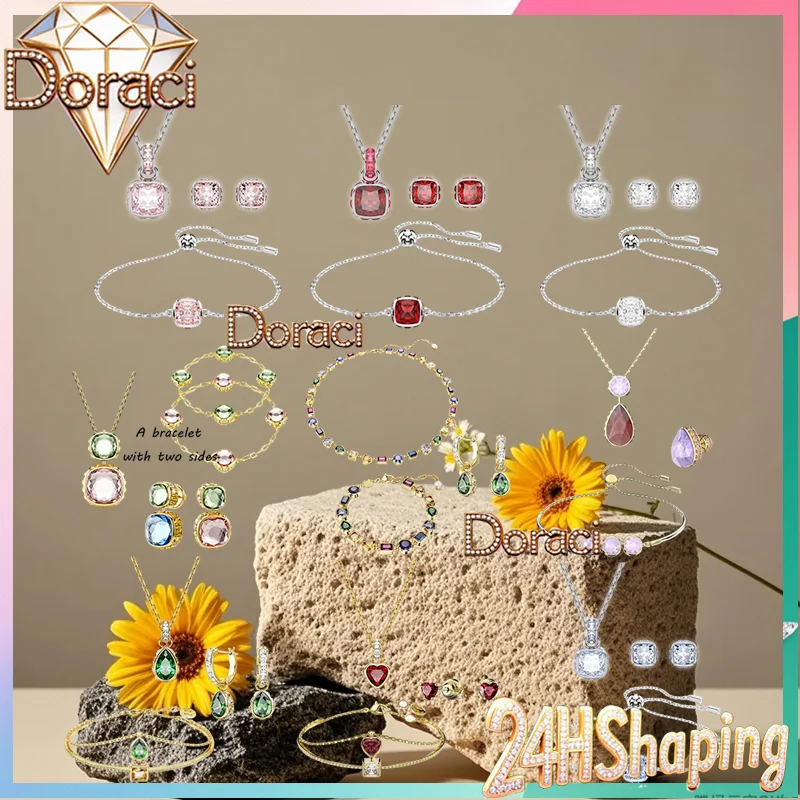 

Electroplated 18k High-quality Earring Bracelet Necklace, A Retro Niche Luxury , with Bold Gemstone Color Matching Jewelry Set