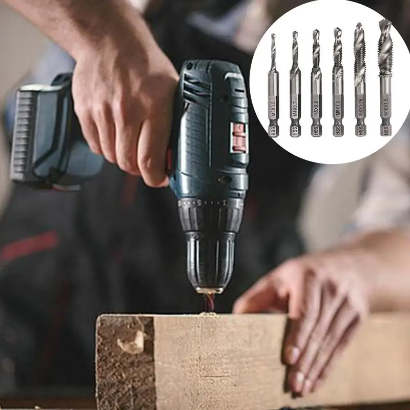 Imagem -05 - Parafuso Rosqueamento Bit Ferramenta Escareador Brocas Conjunto de Resistente ao Desgaste Torneiras de Parafuso Kit de Ferramentas em Tamanho Métrico m3 m4 m5 m6 m8 M10