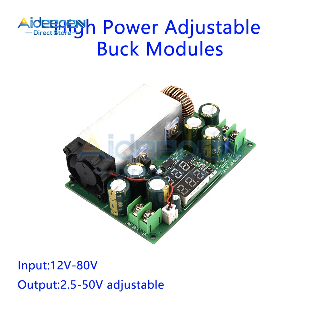 DC 12-80V to 2.5V-50V DC-DC Buck Converter 600W Buck Regulator Constant Voltage Constant Current Adjustable Power Supply Module